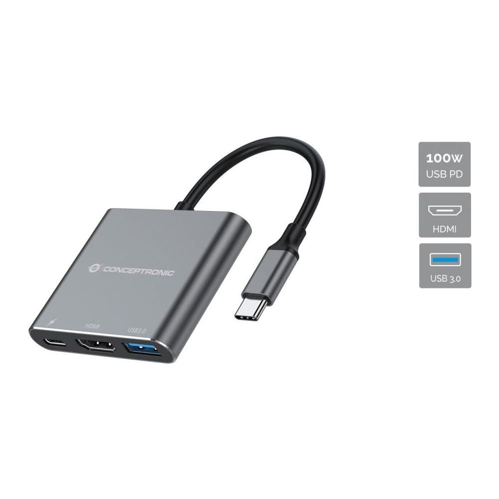 DONN18G replicatore di porte e docking station per laptop Cablato USB 3.2 Gen 1 (3.1 Gen 1) Type-C Grigio - Foto 2