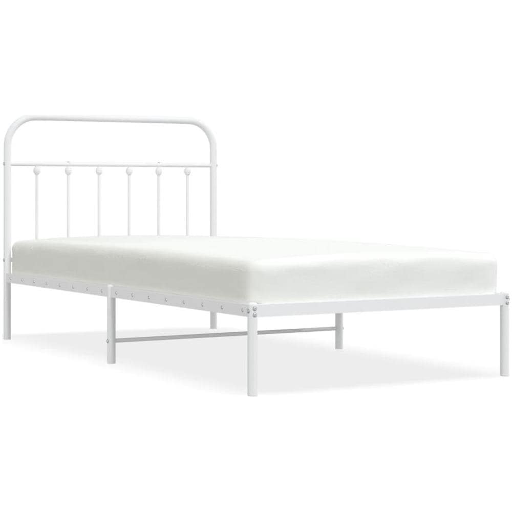 Giroletto Con Testiera Metallo Bianco 107x203 Cm - Foto 2