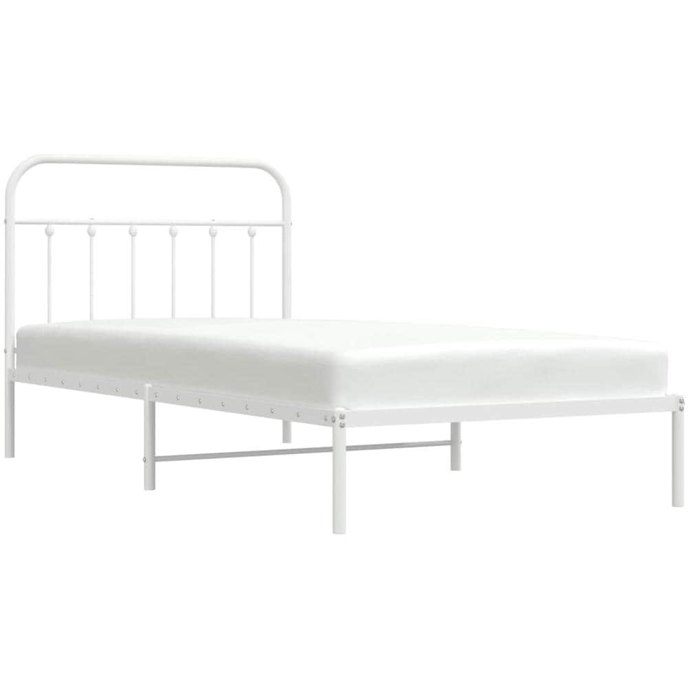 Giroletto Con Testiera Metallo Bianco 107x203 Cm - Foto 3