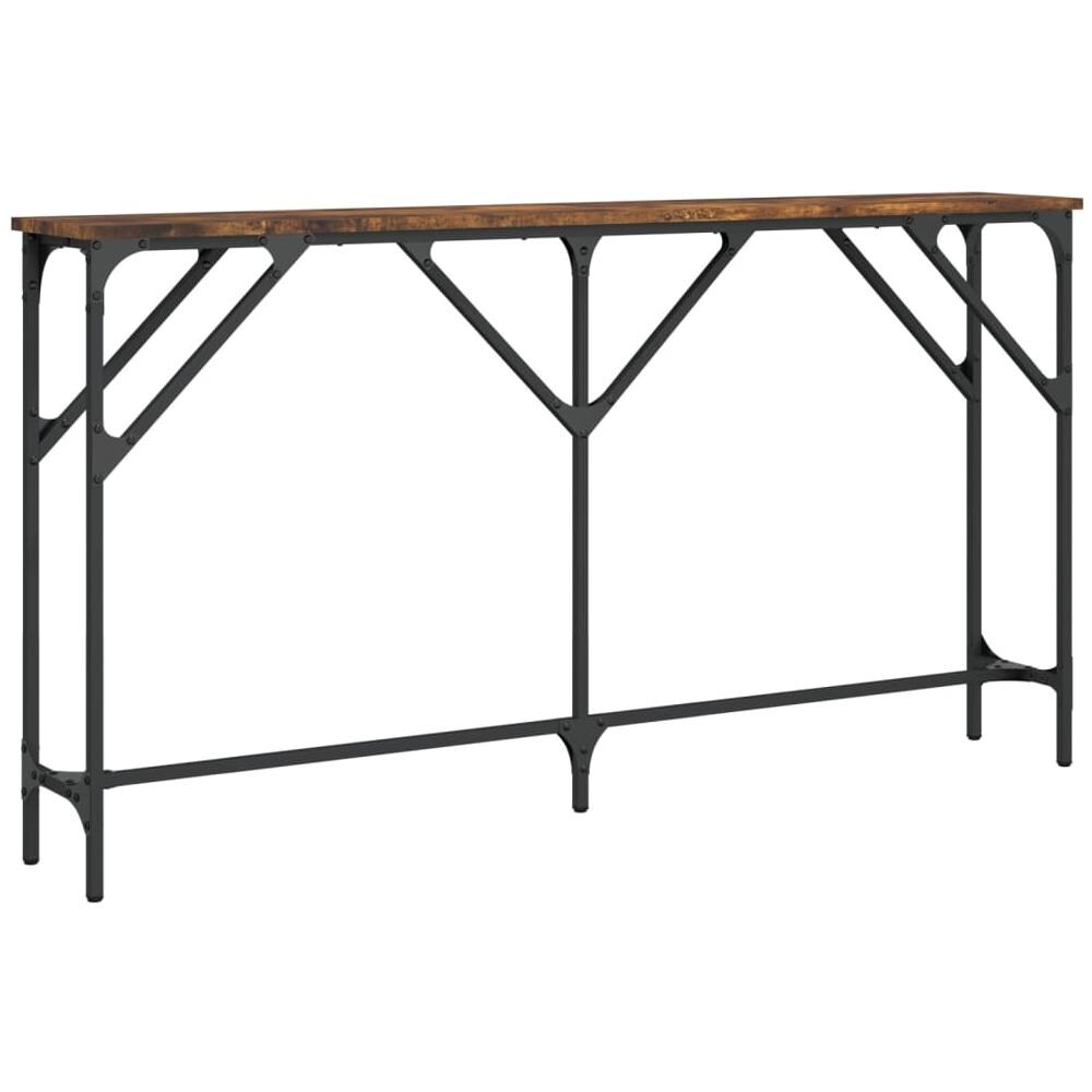 Tavolo Consolle Rovere Fumo 140x23x75 Cm In Legno Multistrato - Foto 2