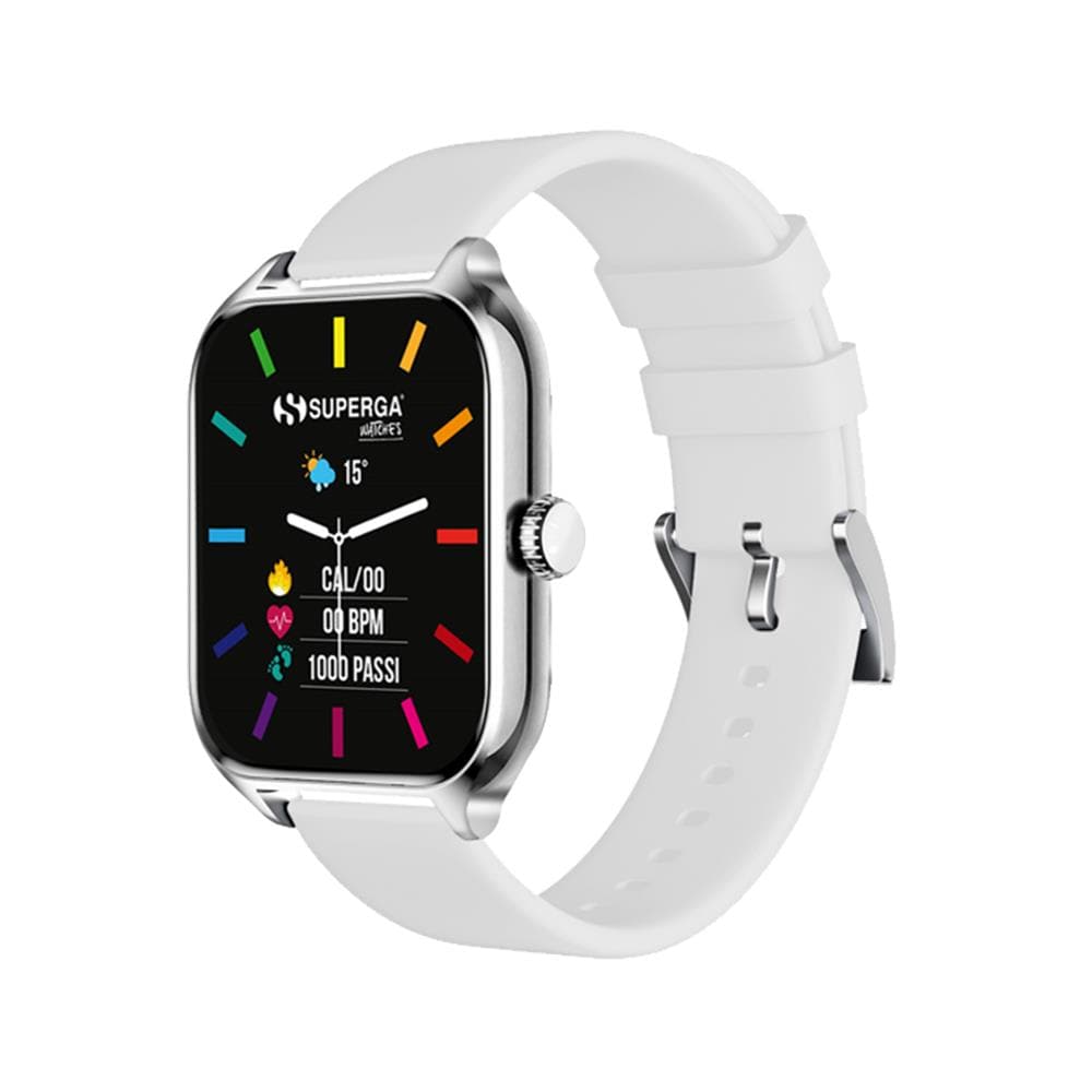 Smartwatch SWT-STC011 Bluetooth Cassa Silver 42 mm in Alluminio con Doppio Cinturino Bianco e Nero - Foto 1