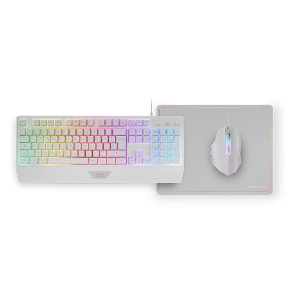 MCP124W Tastiera Mouse incluso USB QWERTY Spagnolo Bianco - Foto 2