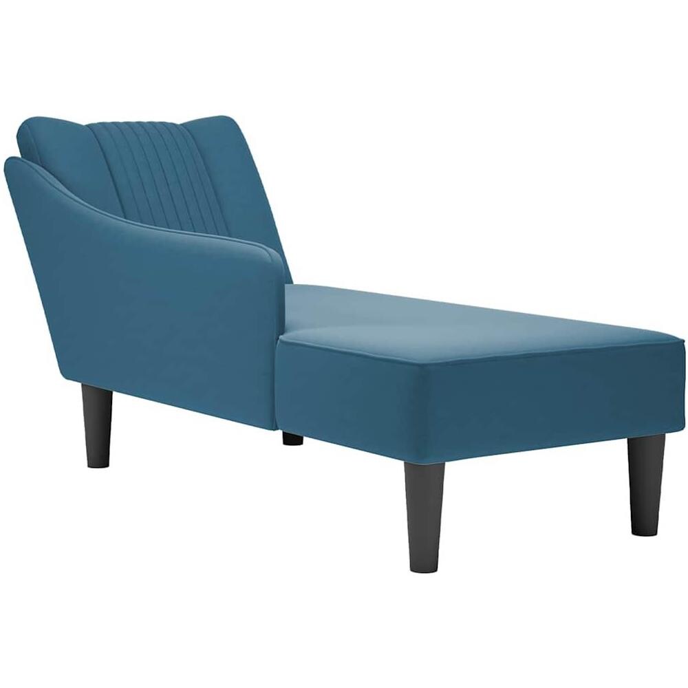 Sdraio con Bracciolo Destro in Velluto Blu - Foto 1