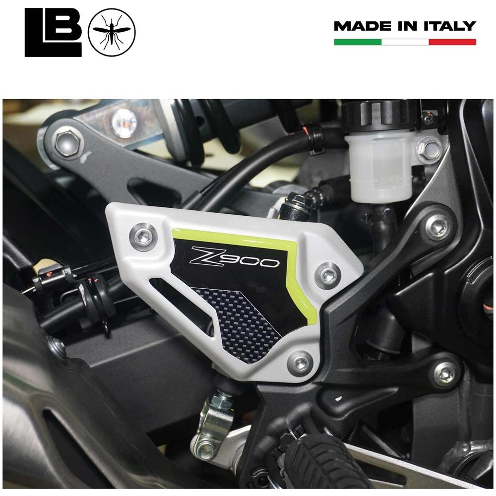 Adesivi 3D Battitacco Pedane Poggiapiedi Moto Compatibili Con Kawasaki Z900 Verde - Foto 3