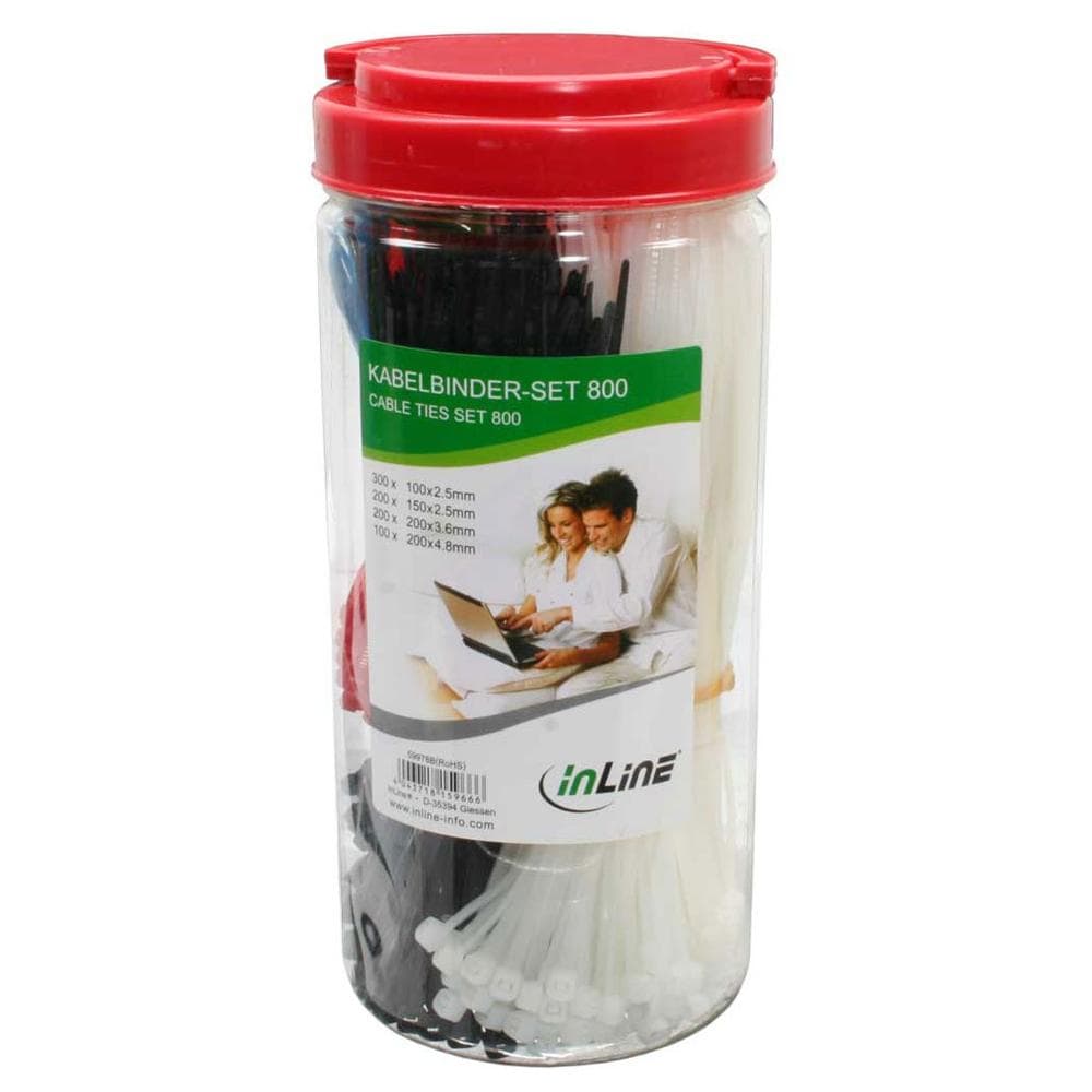 set fascette per cablaggio di vari colori e dimensioni con pinza inclusa, 800 pezzi - Foto 1