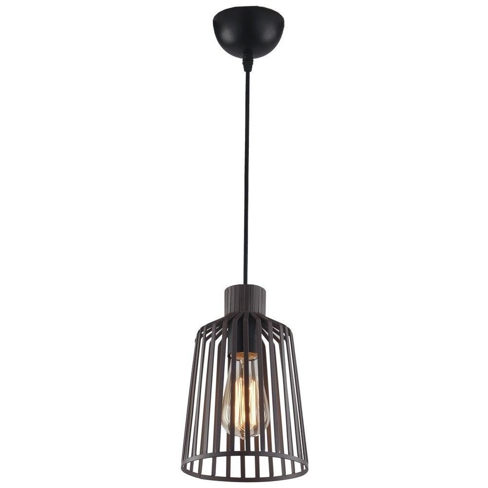 I-DAYTON-S16 BRO - Sospensione Gabbia Metallo Bronzo Lampadario Rustico E27 - Foto 1