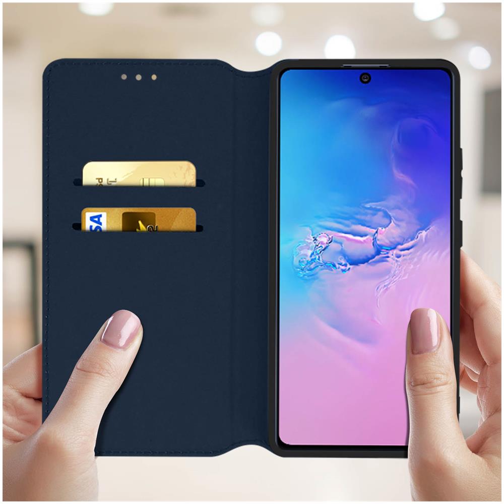 Custodia Samsung Galaxy S10 Lite Portacarte Funzione Supporto Similpelle Blu - Foto 2