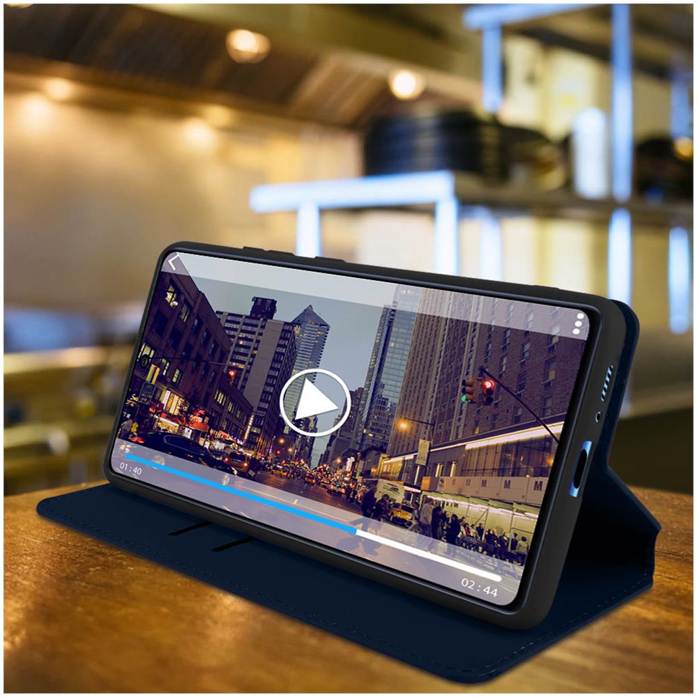 Custodia Samsung Galaxy S10 Lite Portacarte Funzione Supporto Similpelle Blu - Foto 5