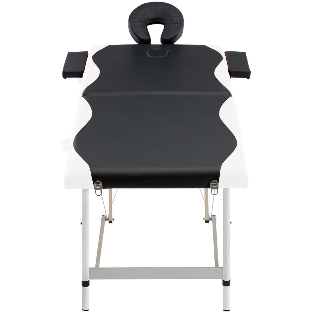 Lettino Da Massaggio A 2 Sezioni In Alluminio Nero E Bianco - Foto 2