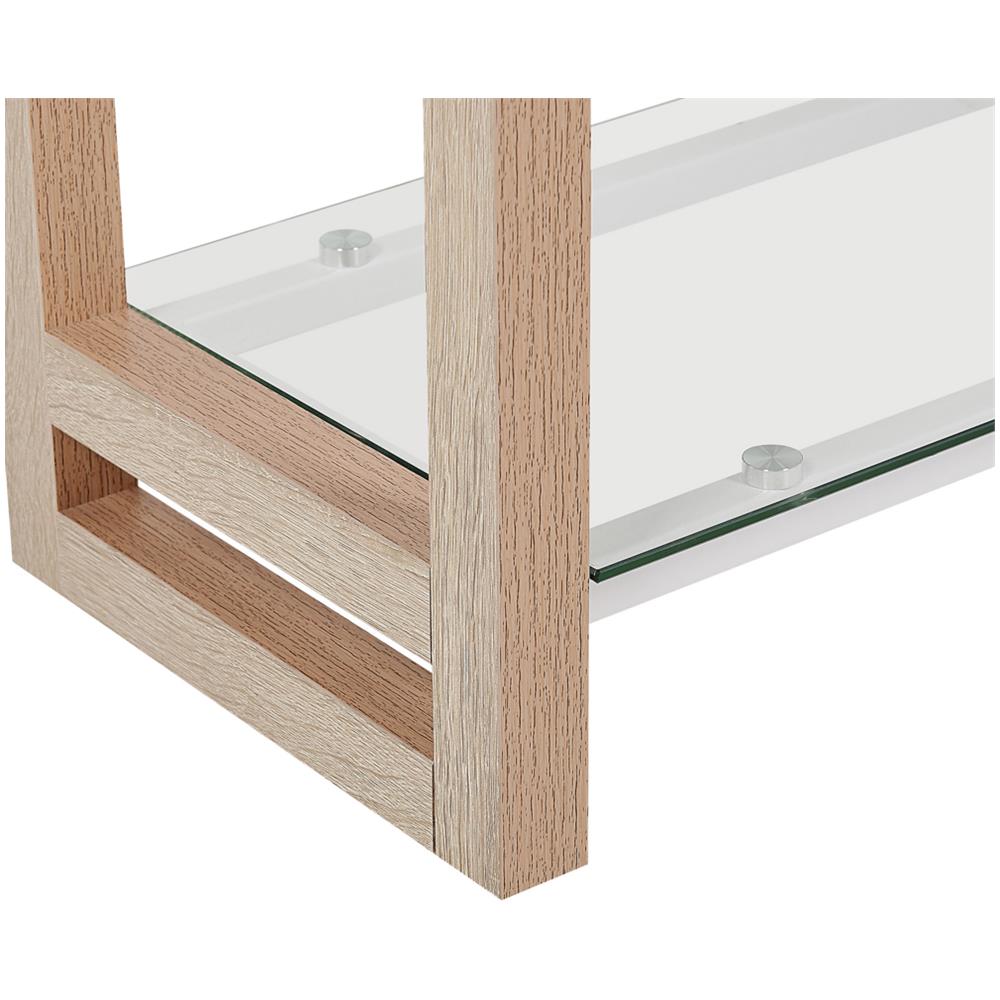 Libreria A 4 Scaffalature Bianco E Legno Chiaro Jenks - Foto 2