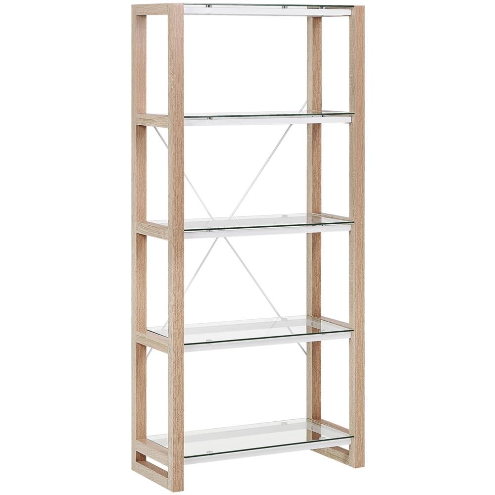 Libreria A 4 Scaffalature Bianco E Legno Chiaro Jenks - Foto 1