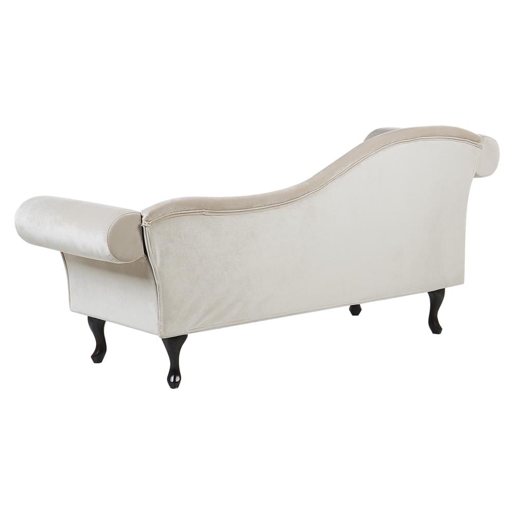 Chaise Longue Per Lato Sinistro In Velluto Beige Lattes - Foto 2