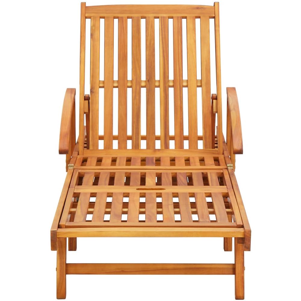 Sdraio 2 pz con Cuscini in Legno Massello di Acacia - Foto 2