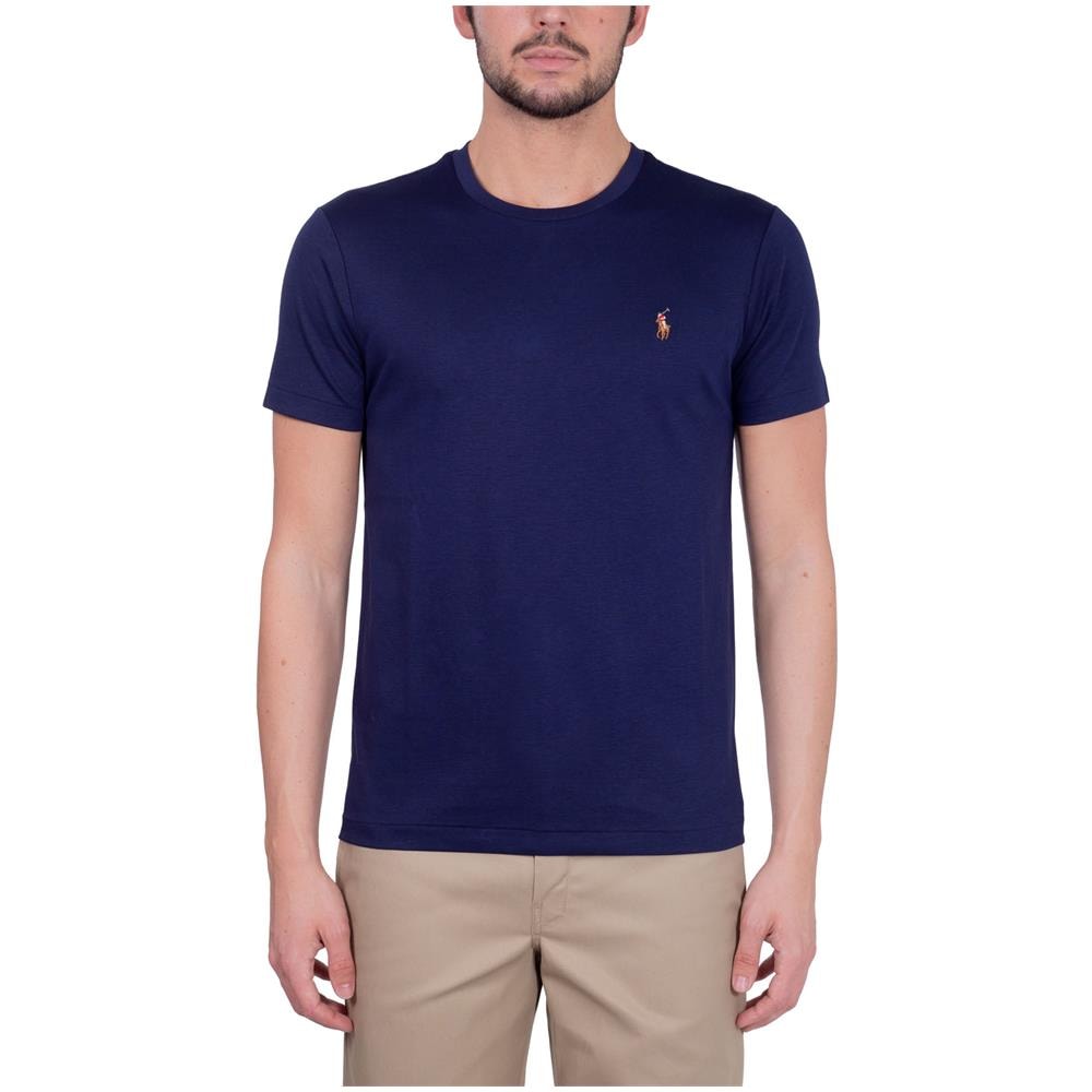 Uomo - T-shirt Signature In Cotone Pima Blu Navy - Foto 1