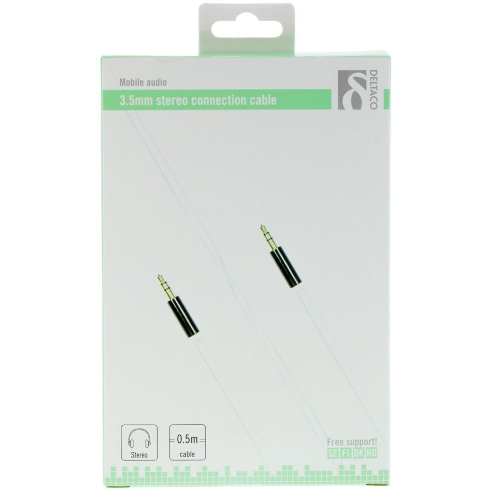 Cavo Audio Deltaco, Maschio Da 3,5 Mm A Maschio Da 3,5 Mm, 0,5 M, Bianco - Foto 2