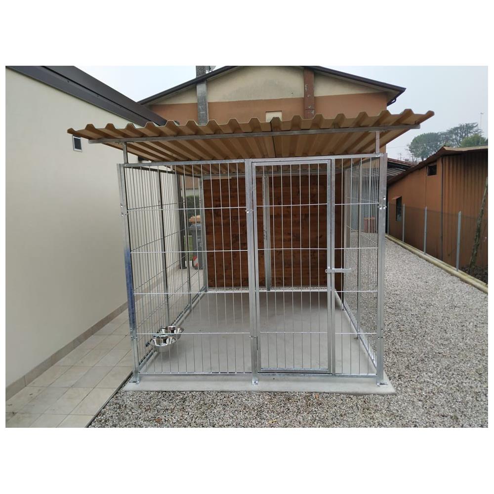 Box Per Cani Coperto E Retro In Legno Zincato Con Portaciotole Da 200x300xaltezza 180 Cm - Foto 1