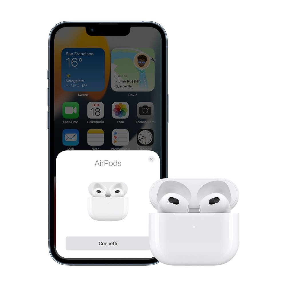 AirPods 3 Auricolari True Wireless con Custodia di Ricarica Lightning Colore Bianco - Foto 4