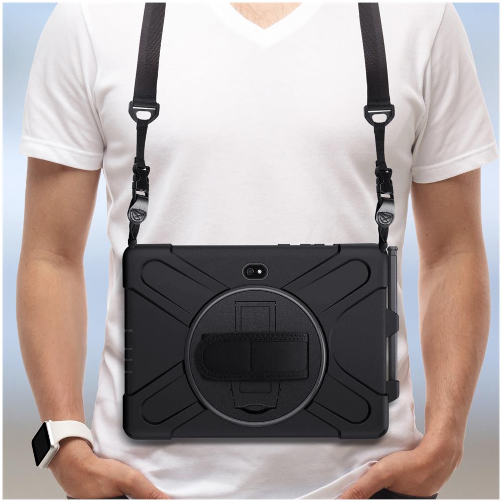 Cover Anti-shock Per Galaxy Tab Active 5 Pro / 4 Pro E Pro 10.1 Ibrida Con Tracolla Nera - Foto 5