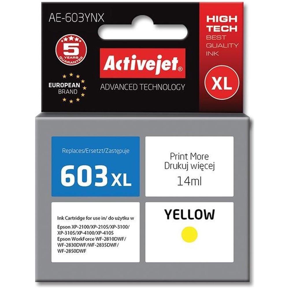 Inchiostro Activejet Ae-603ynx (ricambio Per Epson 603xl T03a44; Supreme; 14 Ml; Giallo) - Foto 1