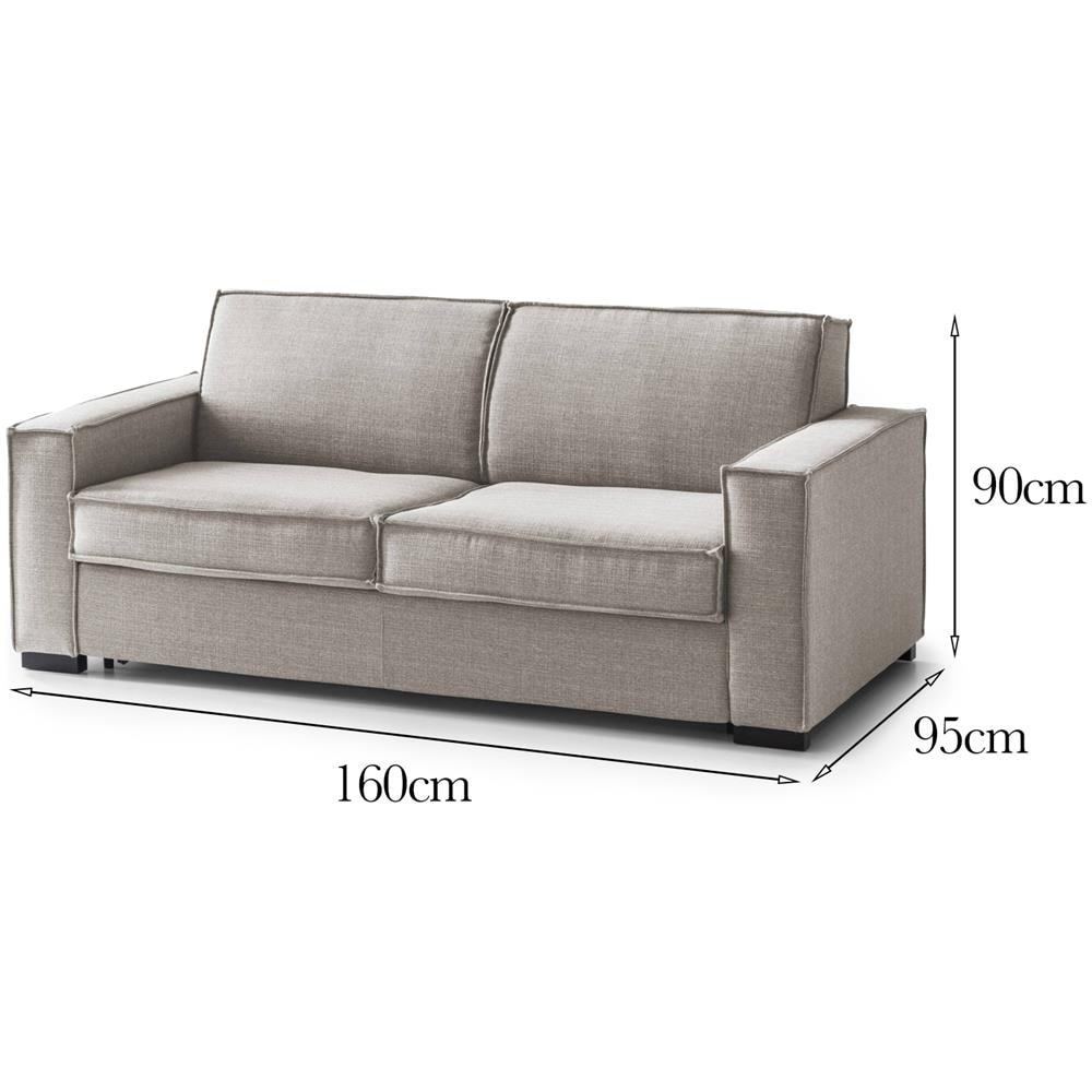 Divano Fisso Carol, Divano A 2 Posti, 100% Made In Italy, Sofà Soggiorno In Tessuto, Con Braccioli Slim, Cm 160x95h90, Tortora - Foto 4