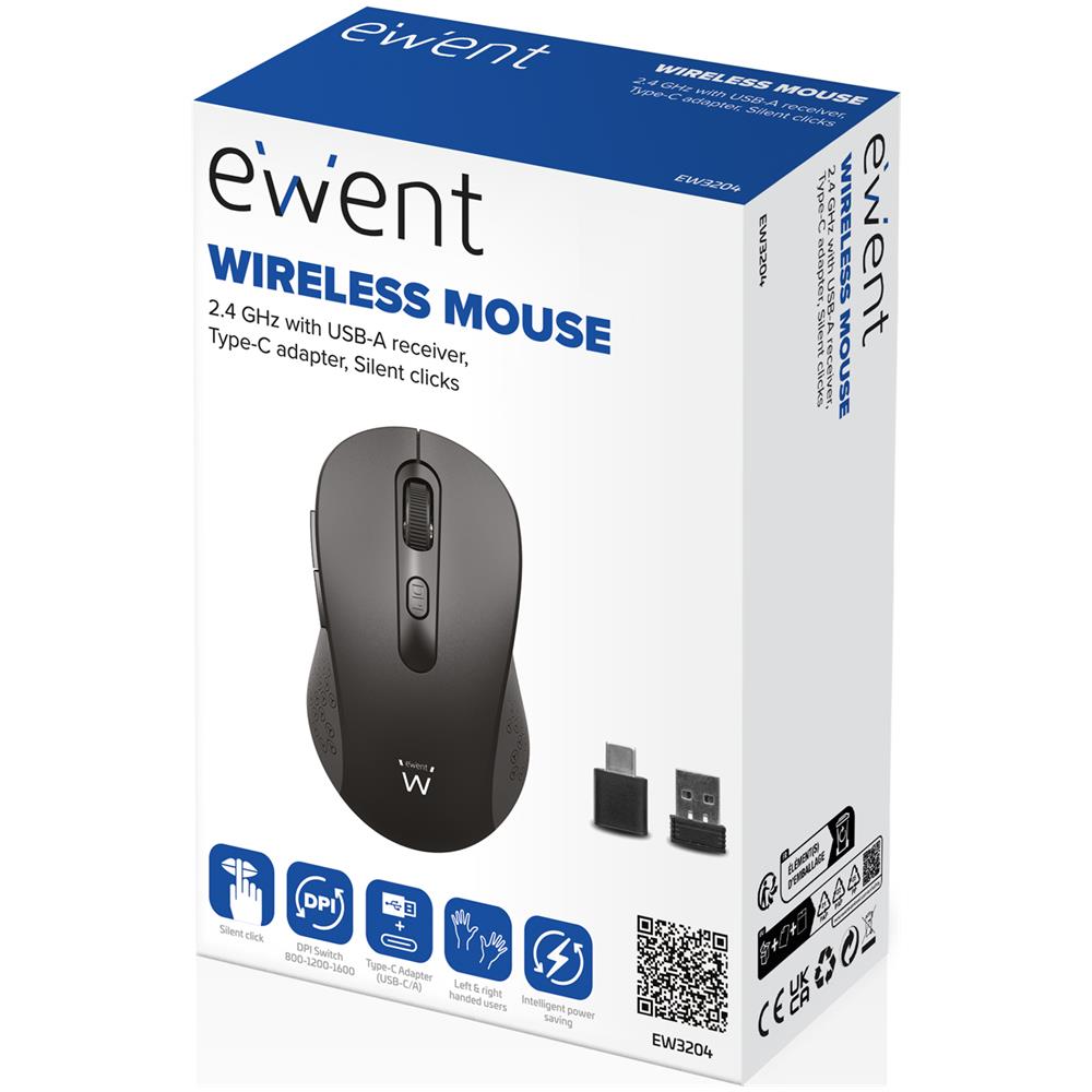 Mouse Wireless 2.4 GHz USB-A tasti silenziosi e adattatore Type-C - Foto 2