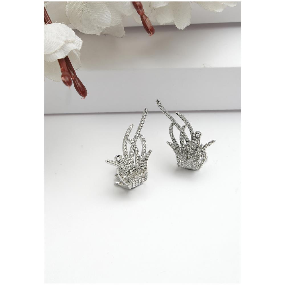 Collezione Diva Orecchini a Bottone Erba in Zirconia - Foto 1