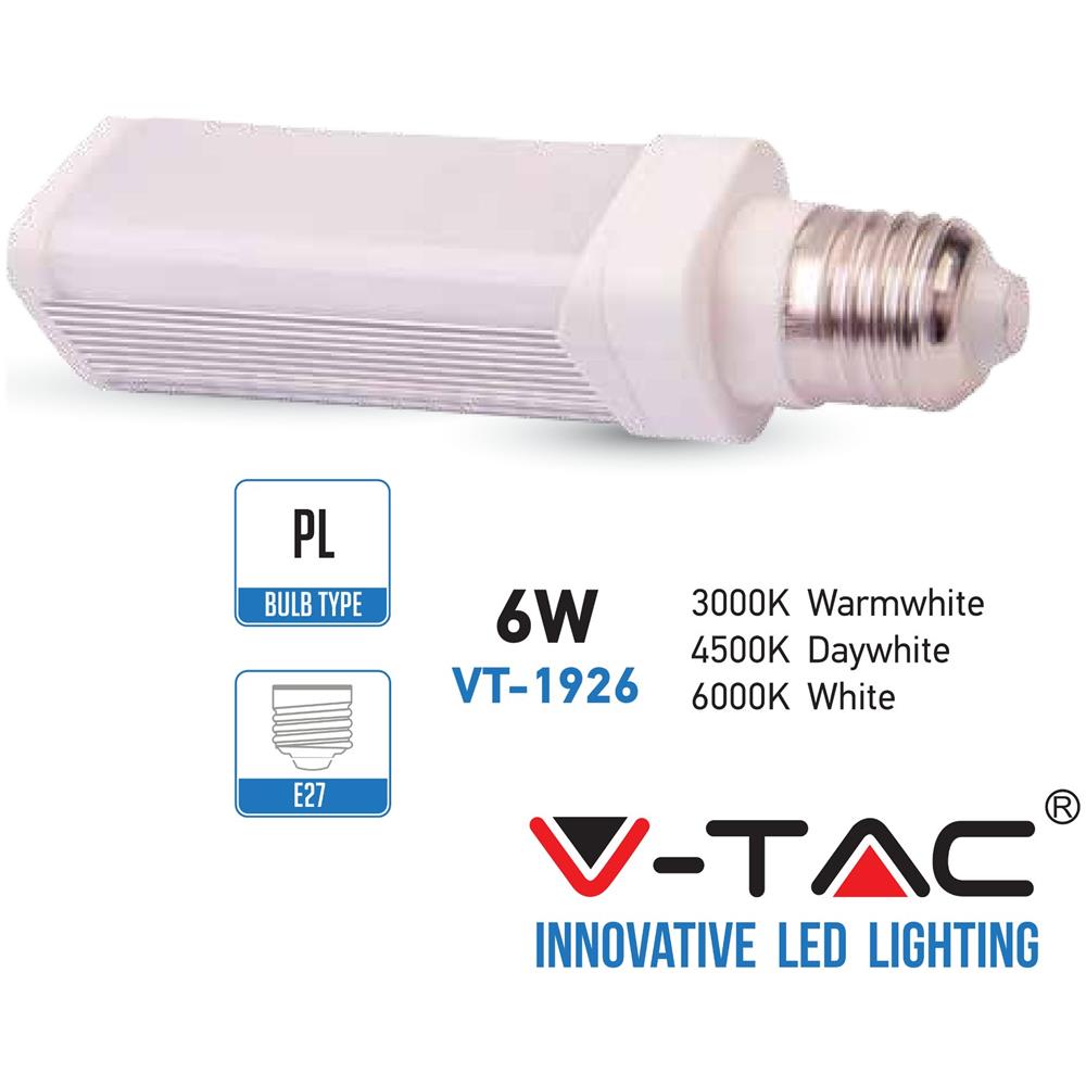 Lampadina Led E27 6w Pl Smd Tower Luce Fredda 6000k Vt-1926 4116 - Foto 1