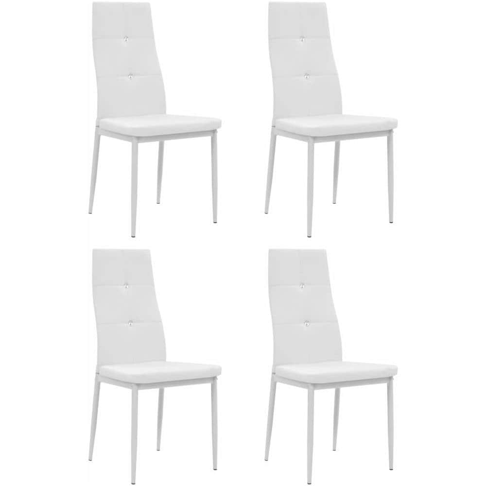 Sedie Sala Da Pranzo 4 Pz Pelle Artificiale 43x43,5x96cm Bianco - Foto 1
