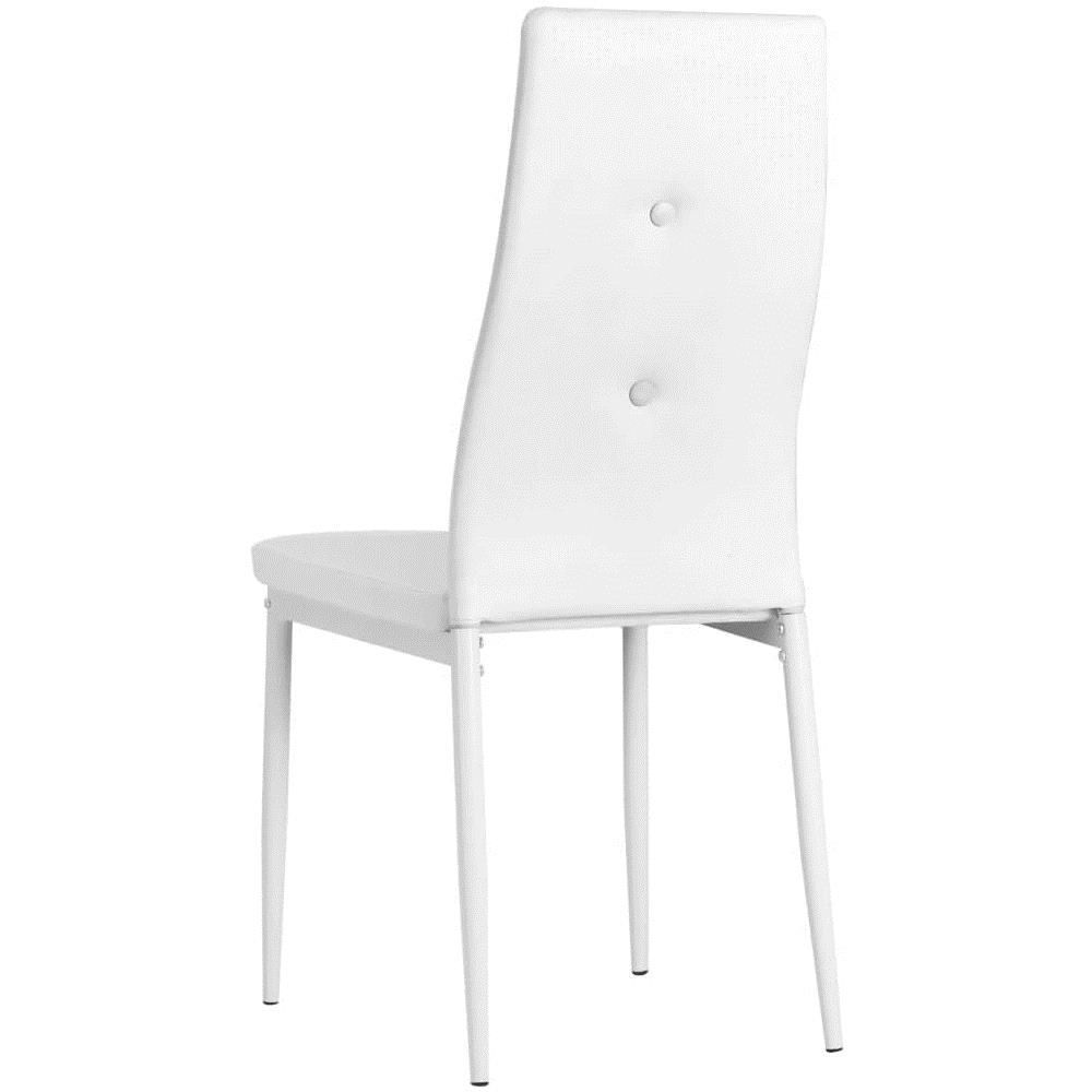 Sedie Sala Da Pranzo 4 Pz Pelle Artificiale 43x43,5x96cm Bianco - Foto 7