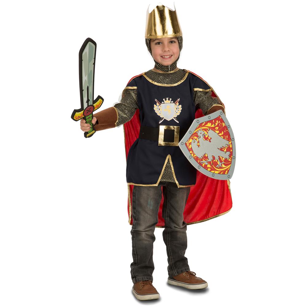 Costume Da Cavaliere Con Corona Per Bambino - Taglia: 5 A 6 Anni - Foto 1