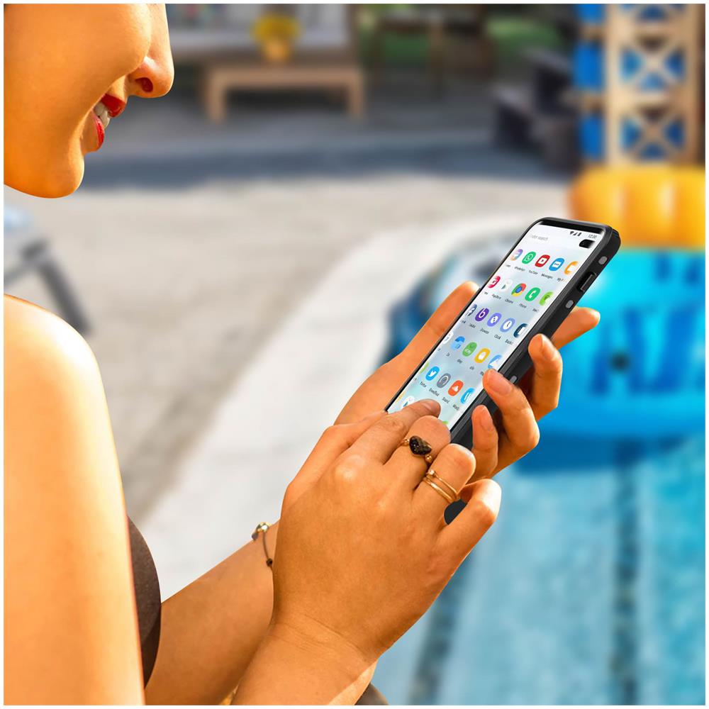 Cover Samsung Galaxy S10 Plus Bimateria Waterproof 2m Con Vetrino Nero - Foto 2