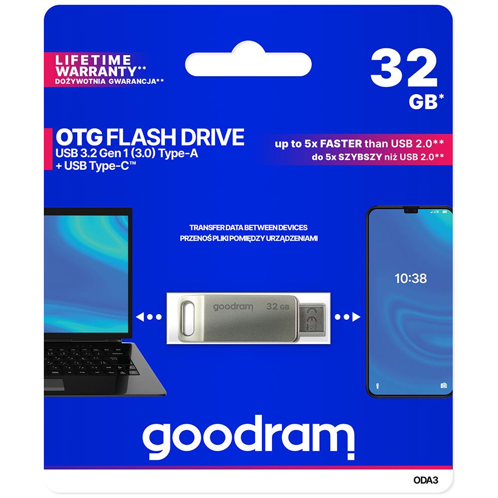 Dualdrive Otg 32gb Usb 3.2 + Type C - Foto 1