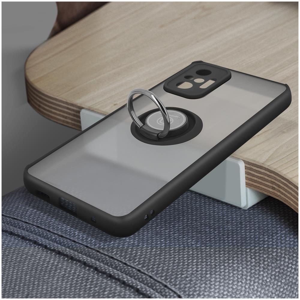 Cover Xiaomi Redmi Note 10 Pro Bi-materia Anello Metallico Supporto Nera - Foto 2