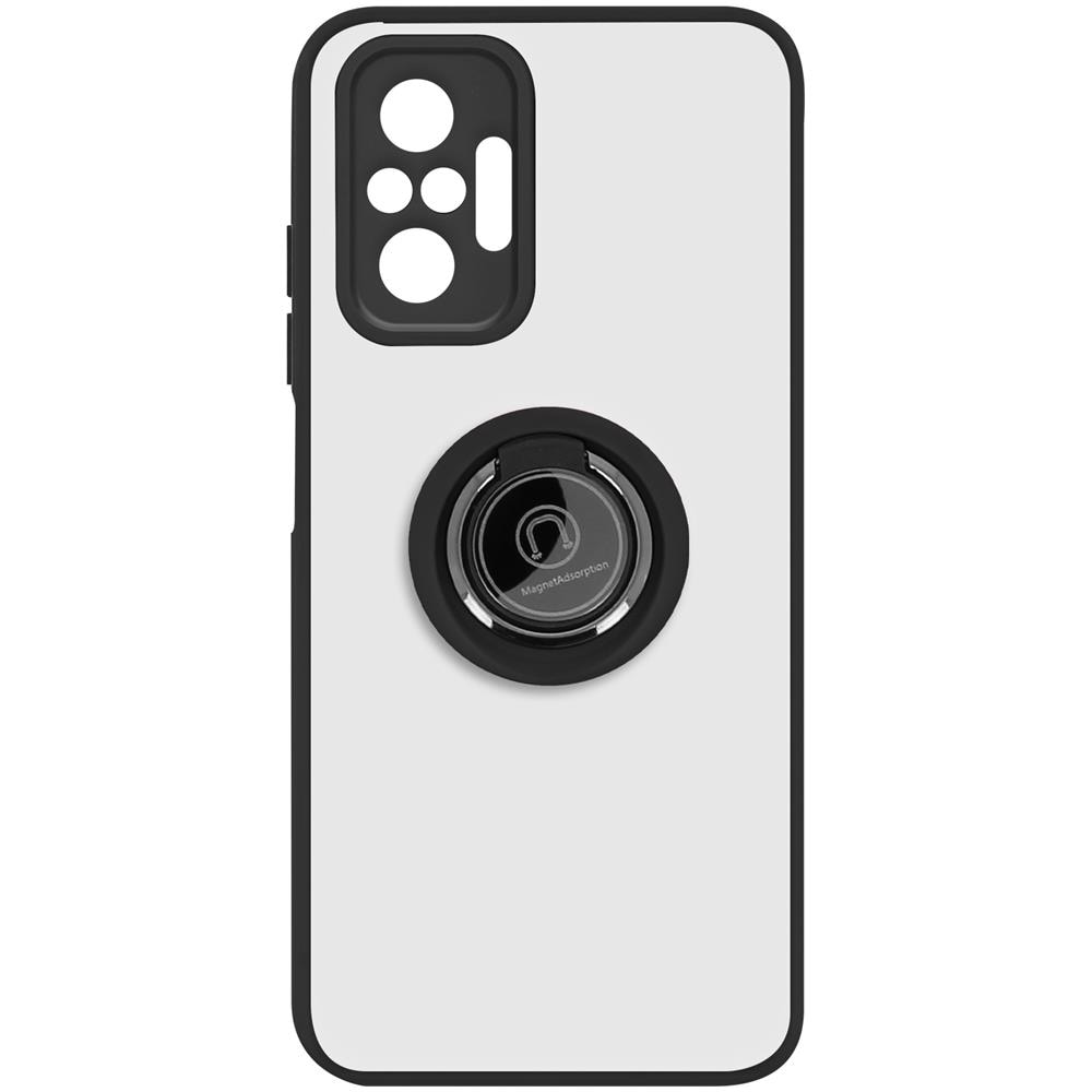 Cover Xiaomi Redmi Note 10 Pro Bi-materia Anello Metallico Supporto Nera - Foto 1