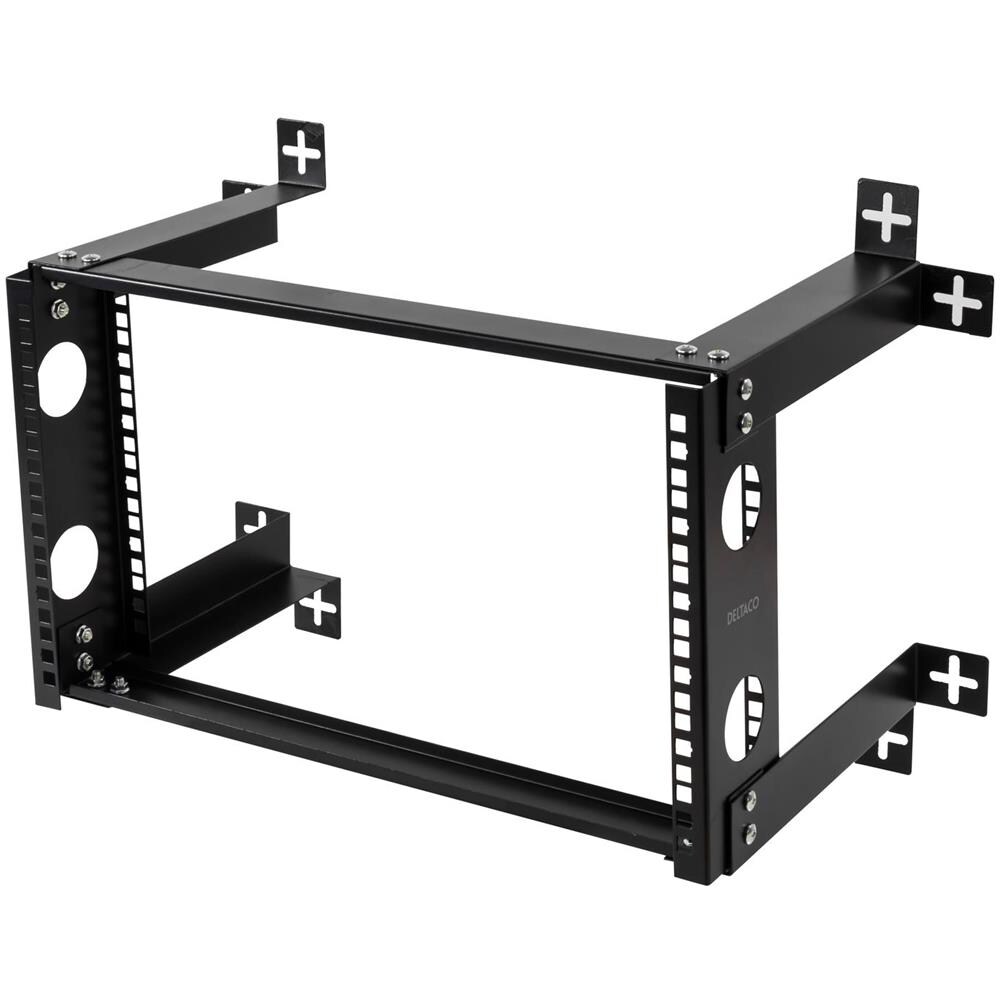 Supporto Da Parete 19"", 6u, Carico 35kg, Acciaio, Kit Di Montaggio, Nero - Foto 1