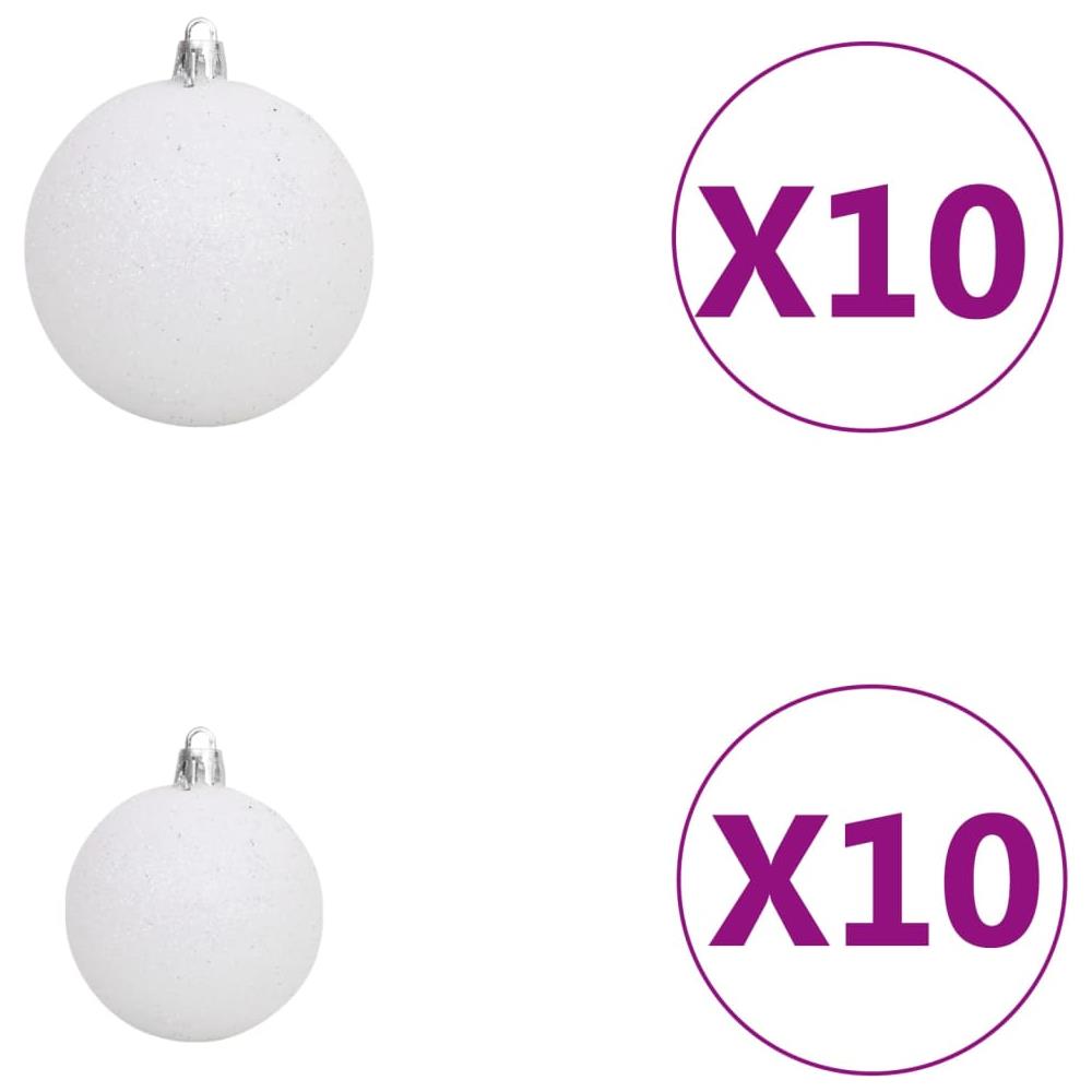 Set Natale con 120 Palline Punta e 300 Luci LED Bianco e Grigio - Foto 3