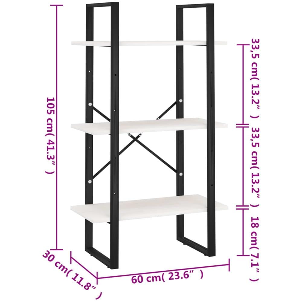 Scaffale Bianco 60x30x105 Cm In Legno Massello Di Pino - Foto 2