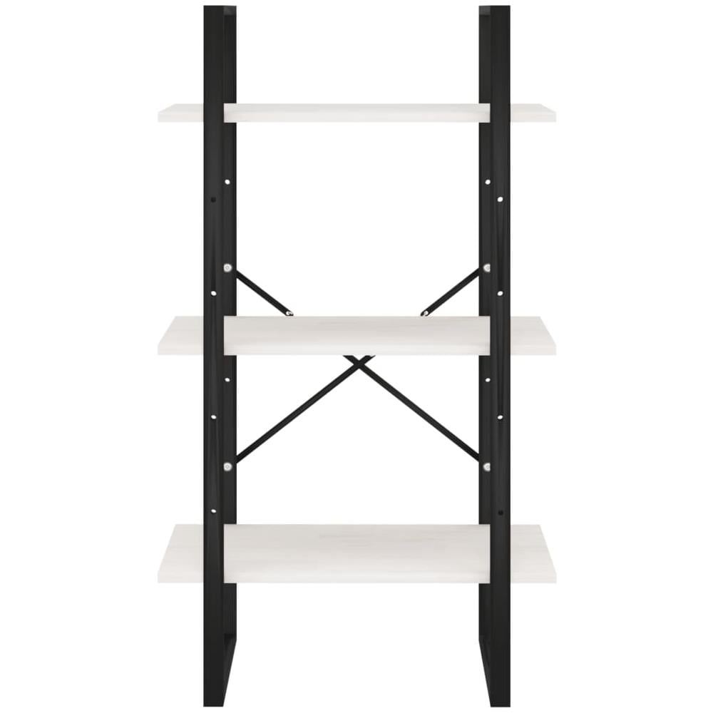 Scaffale Bianco 60x30x105 Cm In Legno Massello Di Pino - Foto 3