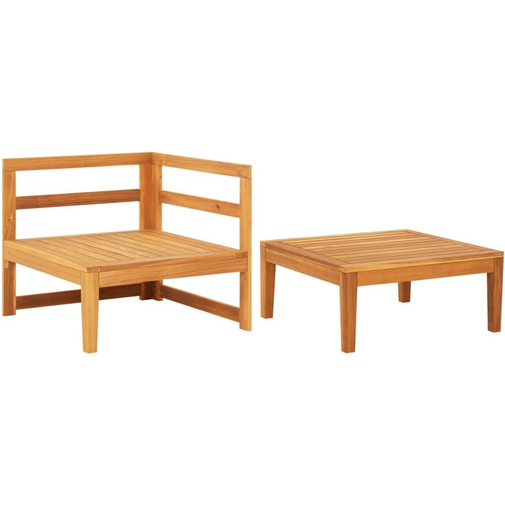 Set Divani Giardino 2 pz con Cuscini Grigio Scuro Legno Acacia - Foto 3