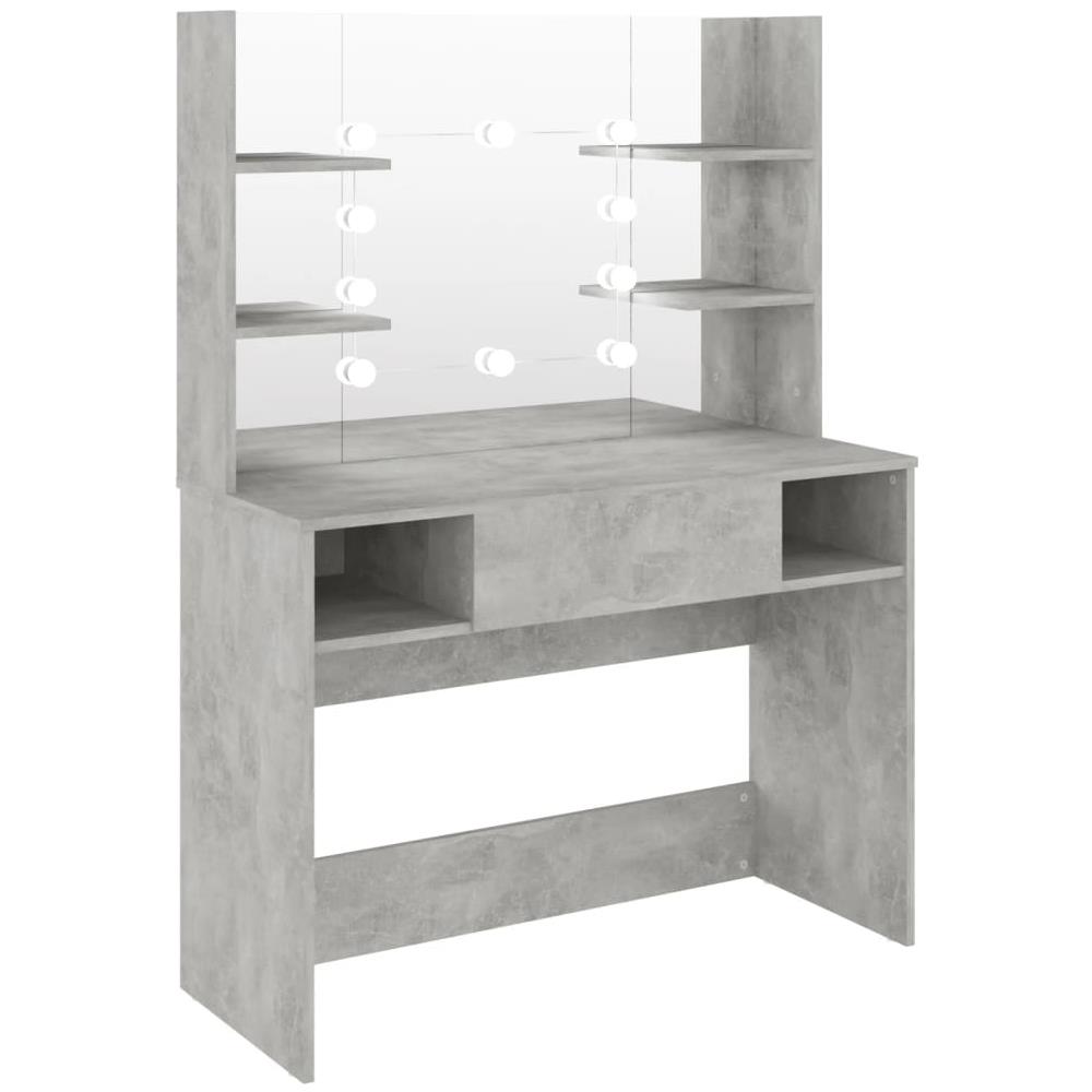 Toeletta Con Luci Led 100x40x135 Cm In Mdf Grigio Cemento - Foto 2