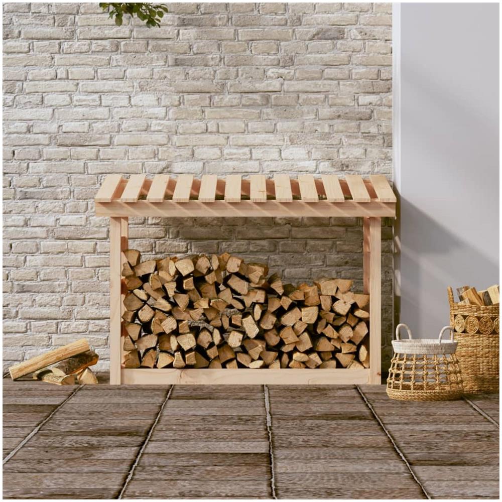 Portalegna 108x64,5x78 Cm In Legno Massello Di Pino - Foto 3