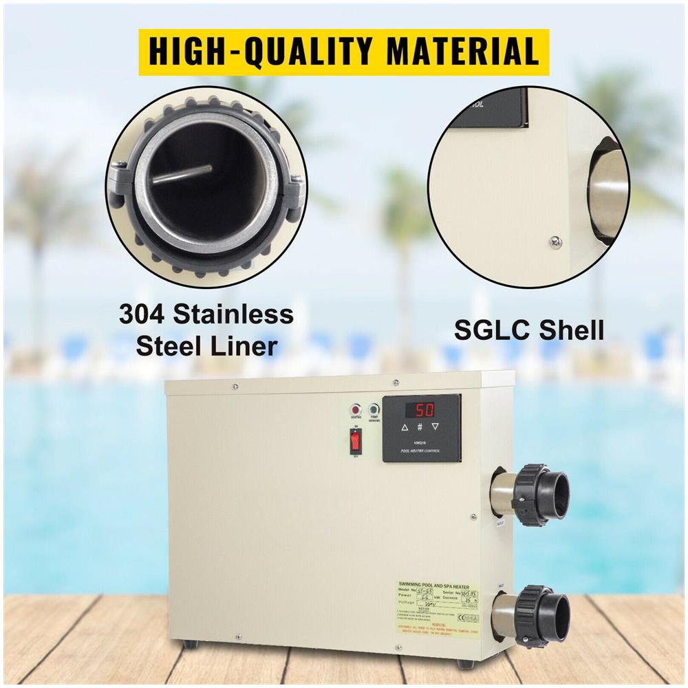 Scaldabagno Elettrico Da 11kw Per Piscine All'aperto, Temperatura Regolabile, 220v - Foto 2