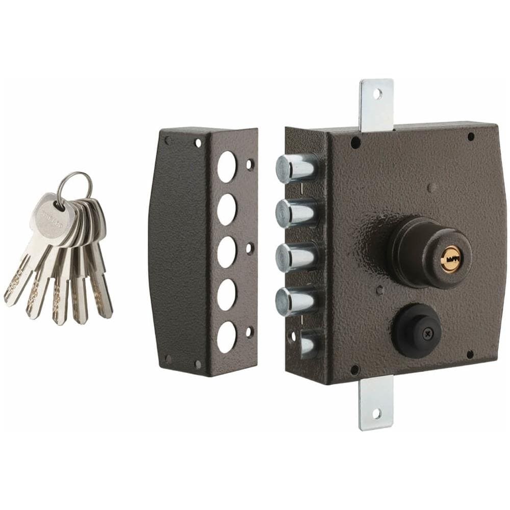 Serratura Triplice 3 Punti Chiave Punzonata, Da Applicare, Acciaio, 154x140 Mm, Sinistra, 5 Chiavi - - Foto 1