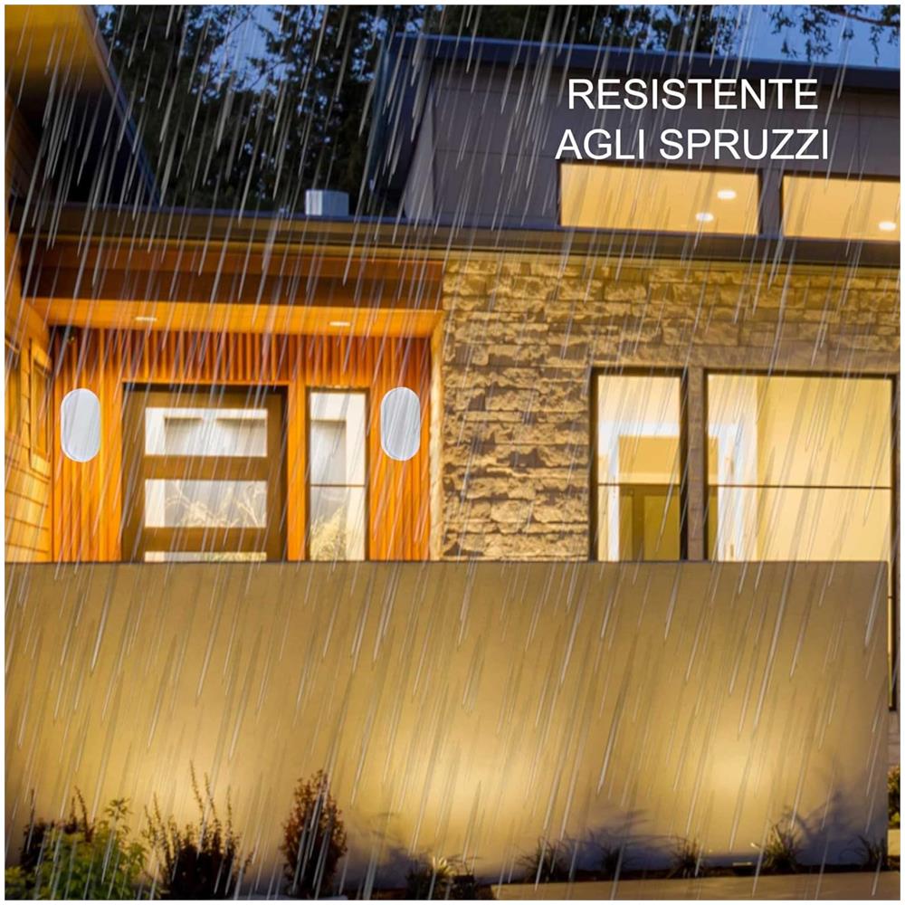 Plafoniera Led 10w Con Sensore Di Movimento Pir - Ip54 Resistente All'acqua - Luce Bianca Calda 3000k - 900 Lumen - Plafoniera Ovale Impermeabile Da Parete Per Esterno O Interno - Foto 2