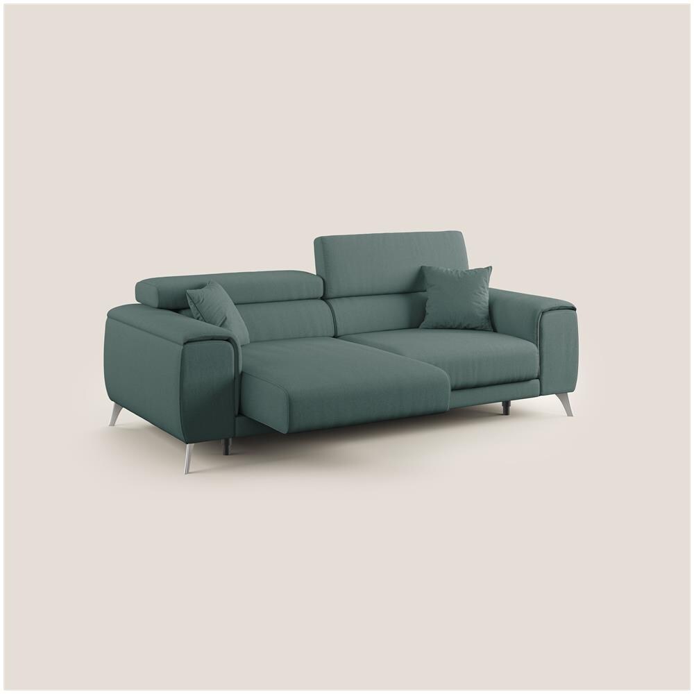 Fusion Divano con sedute allungabili in tessuto smacchiabile T05 185 cm verde - Foto 3