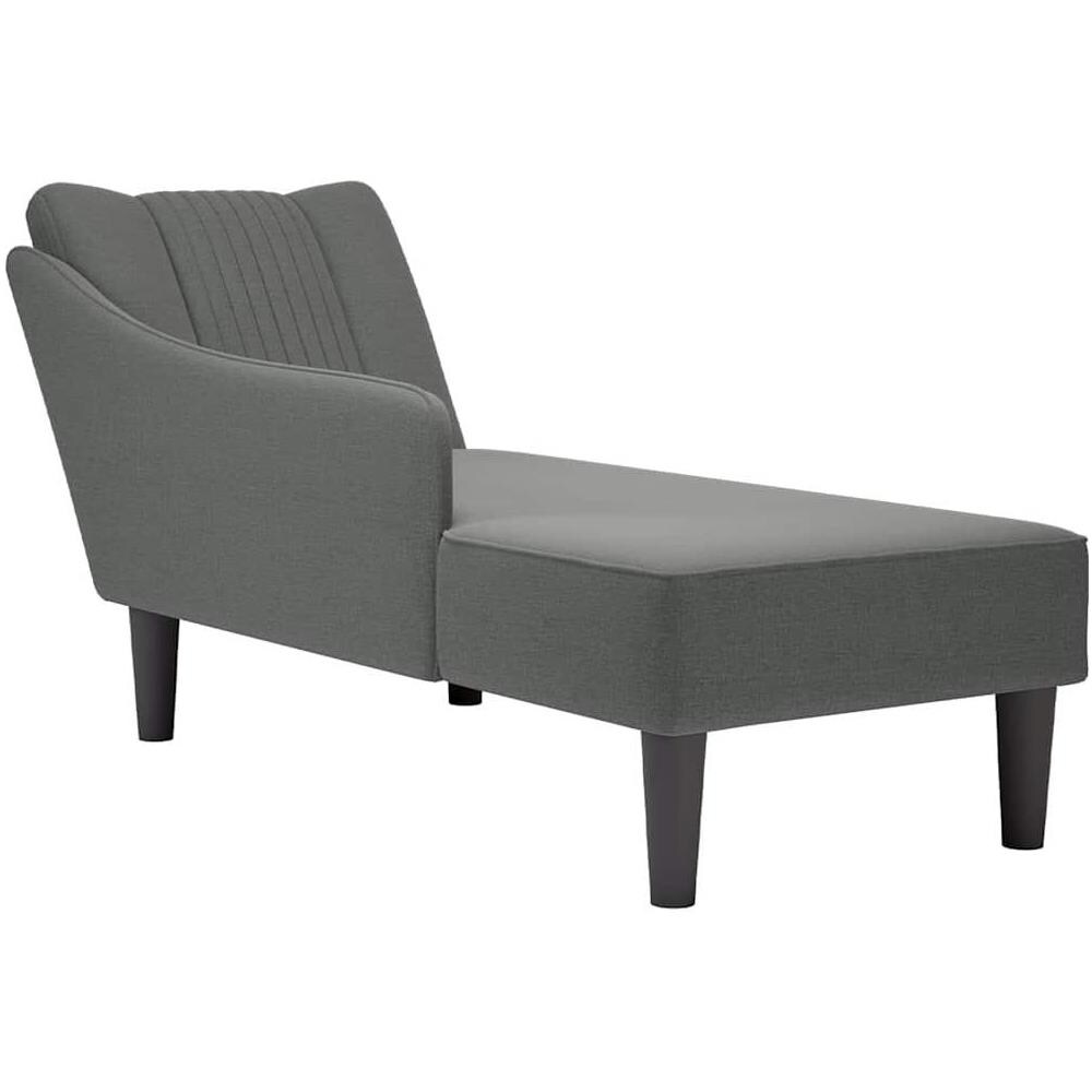 Sdraio con Bracciolo Destro in Tessuto Grigio Scuro - Foto 1