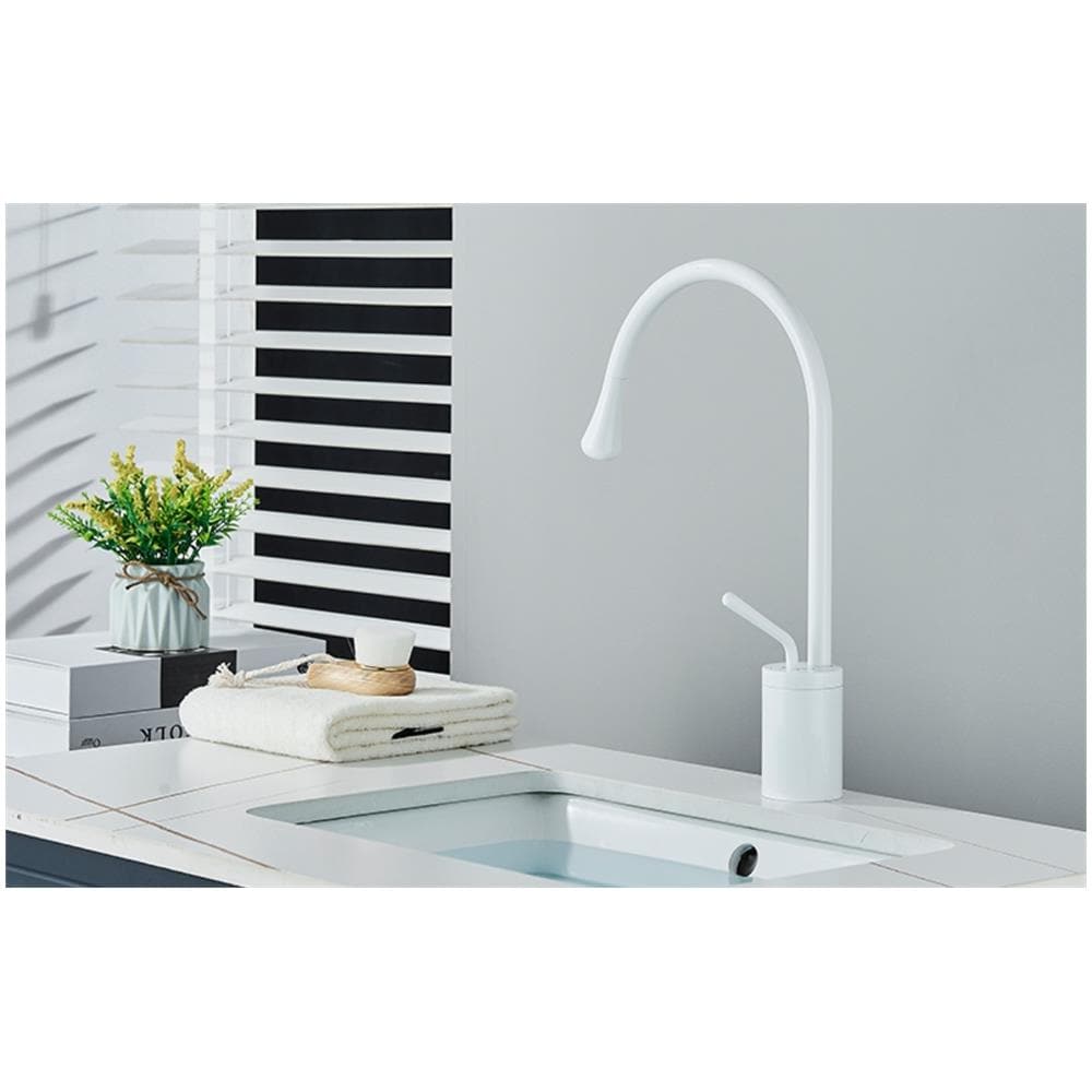 Rubinetto per lavabo da bagno, Blackswan, tipo M230, modello bianco, misura 36 cm - Foto 4