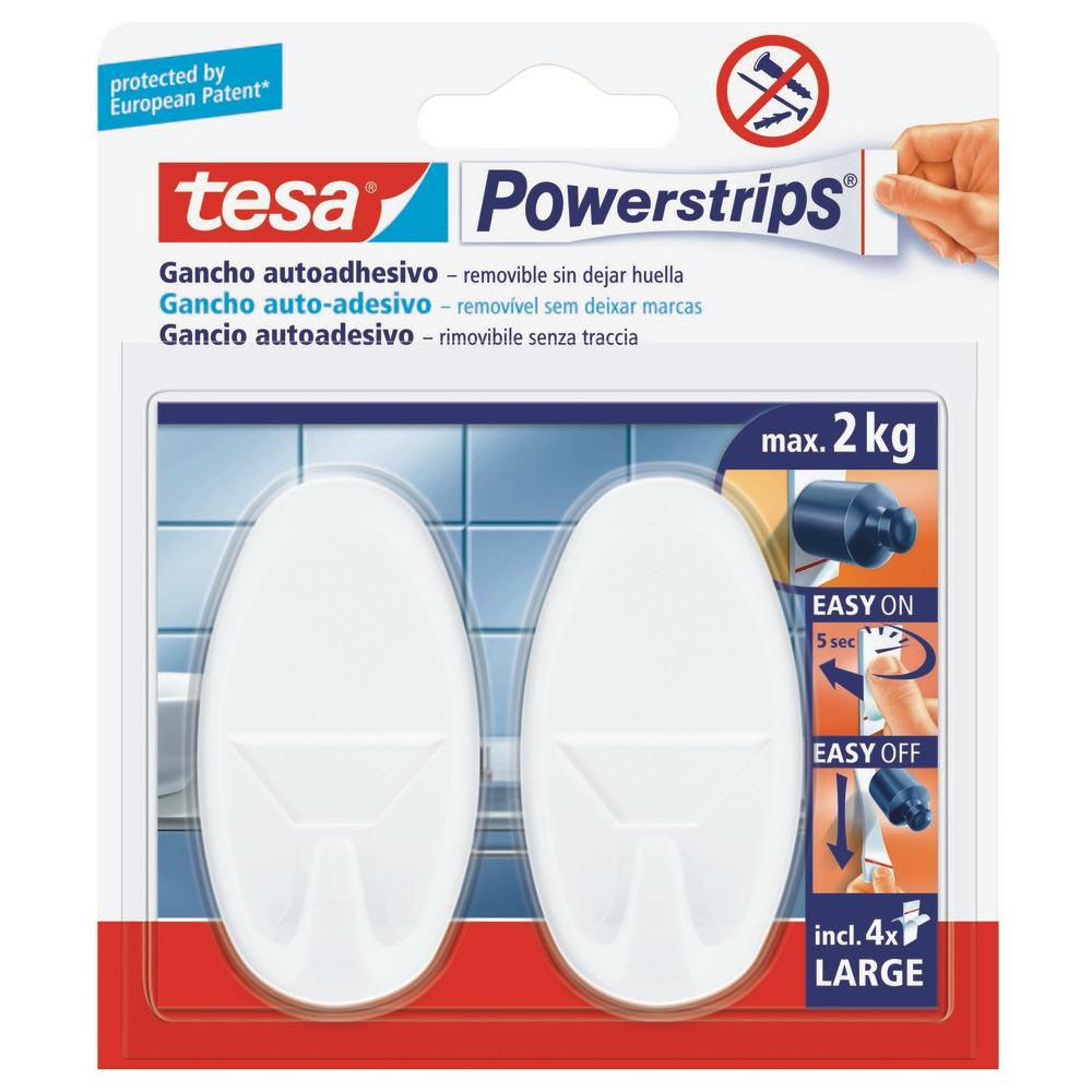 Powerstrip Gancio Large Ovale, Plastica Resistente, Max 2 Kg - Foto 1