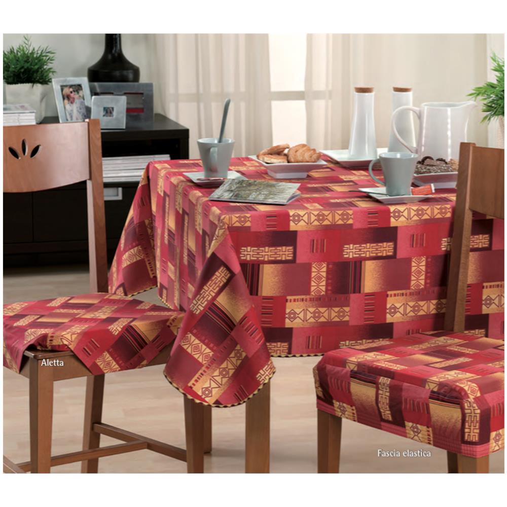 Tovaglia Copritavolo Resinata Antimacchia Modello Eldorado Made In Italy 140x180 Arancio - Foto 2