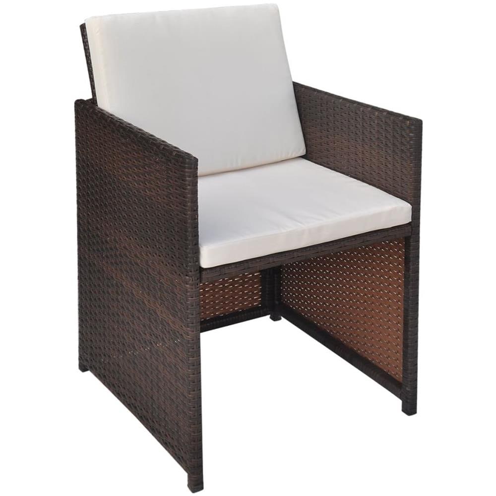 Sedie da Giardino 2 pz con Cuscini in Polyrattan Marrone - Foto 2
